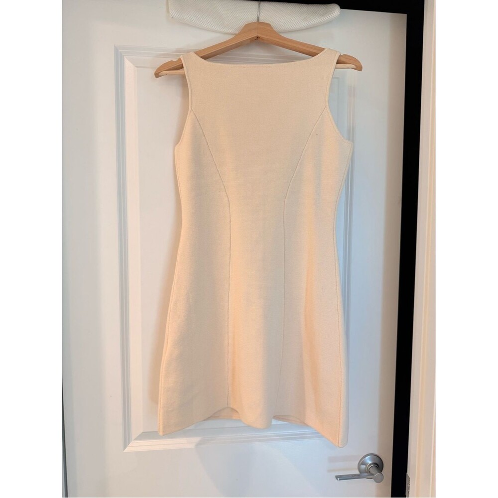 NWOT Sezane Classic Cream Button-Front Sleeveless Knit Cotton CHARLIE Dress - Picture 9 of 11